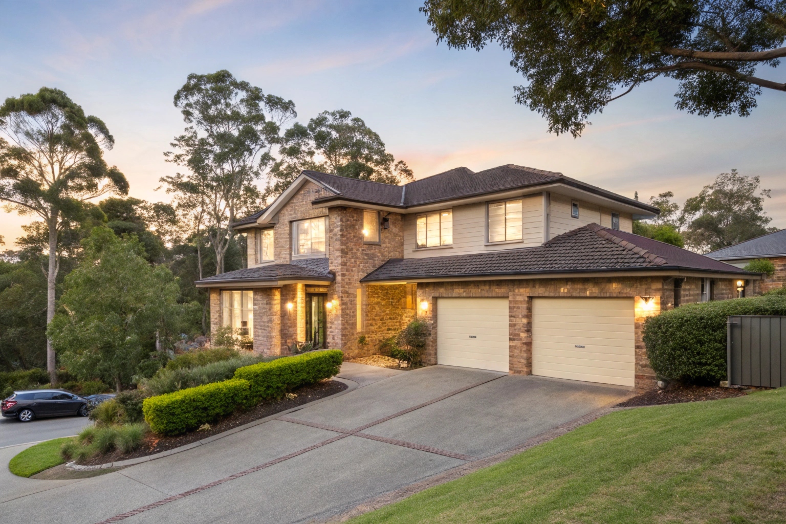 Large family home with an oversized double garage in Engadine, backing onto bushland