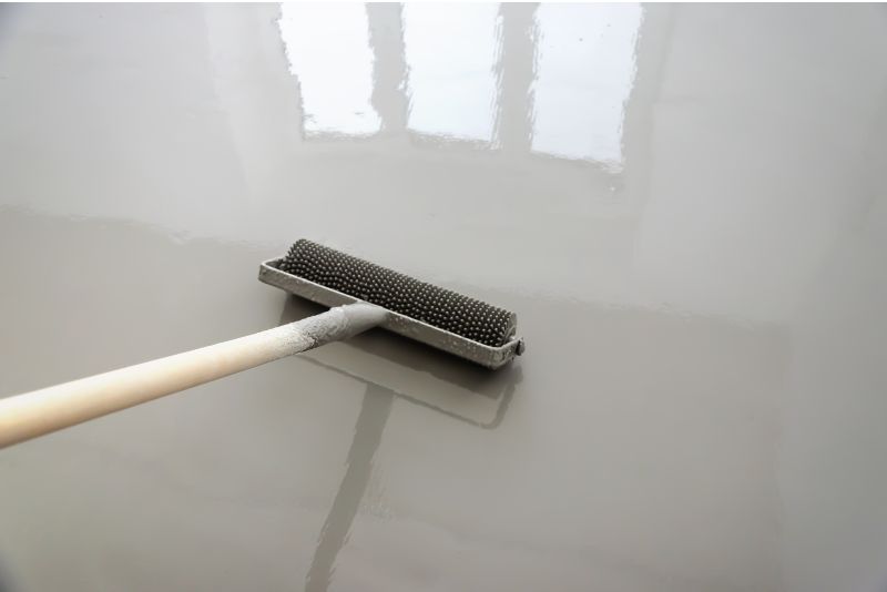A photo of a smooth, freshly finished epoxy floor