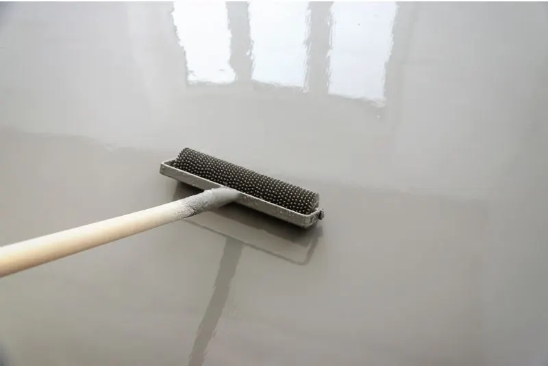A photo of a smooth, freshly finished epoxy floor