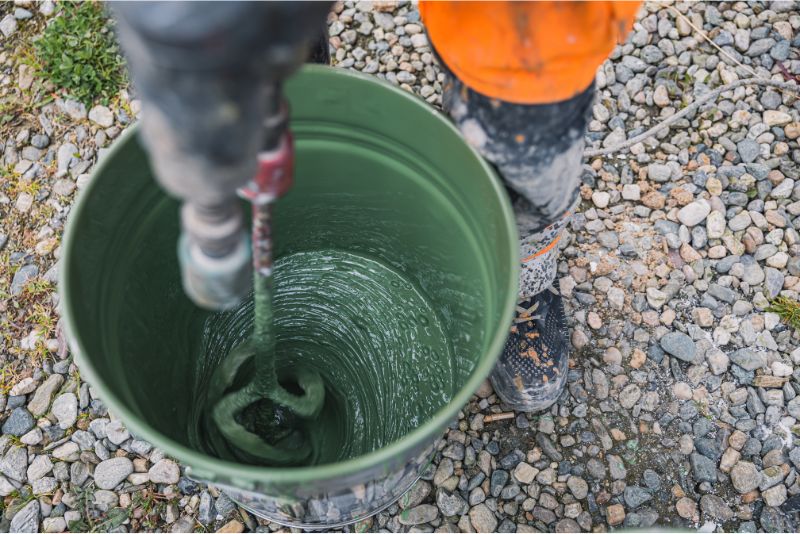 Epoxy resin in a bucket, ready to be poured