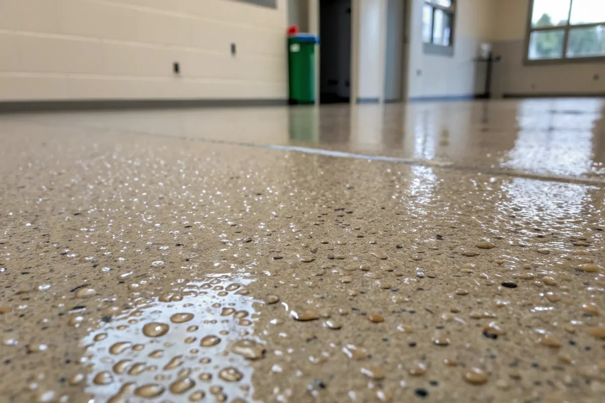 Anti-slip epoxy flooring in commercial workshop Sutherland NSW